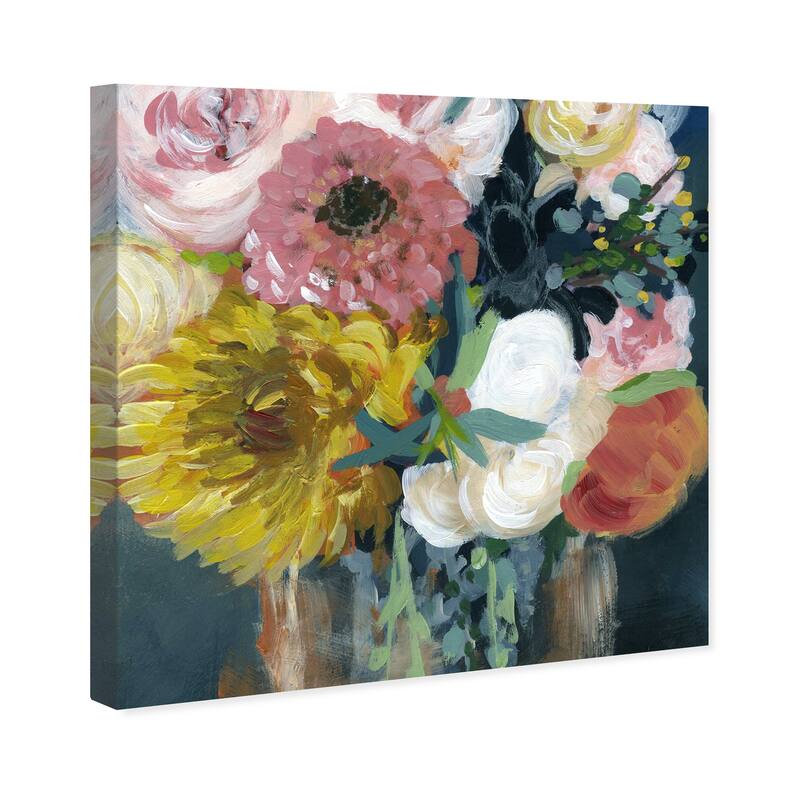 Wynwood Studio Canvas Floral and Botanical Spring Loving Square Pink and Traditional Wall Art Canvas Print