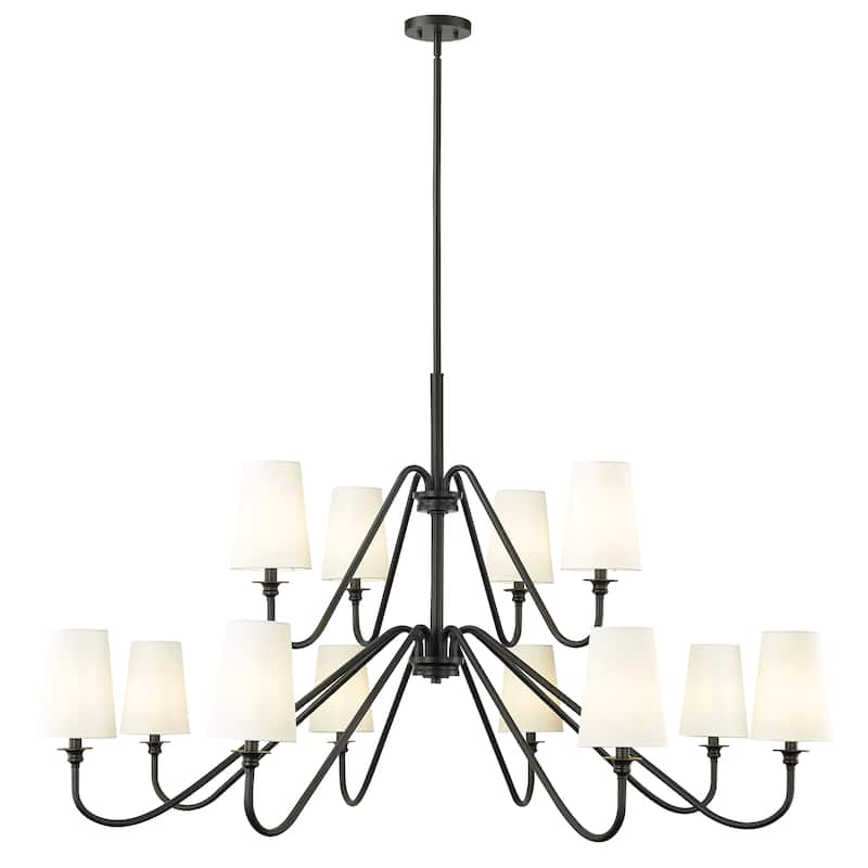 Gianna 12 Light Chandelier in Matte Black - Matte Black
