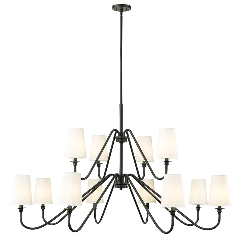 Gianna 12 Light Chandelier in Matte Black - Matte Black