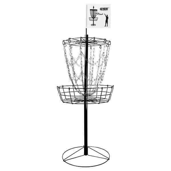 slide 2 of 22, GSE™ Portable 12-Chain Disc Golf Targets Basket, Disc Golf Practice Goal Baskets Black