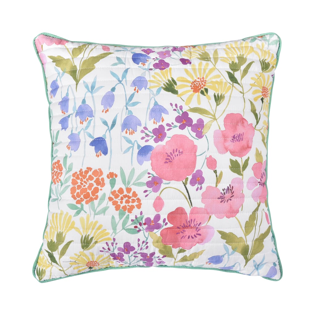 Jules 18" Square Quilted Decorative Throw Pillow