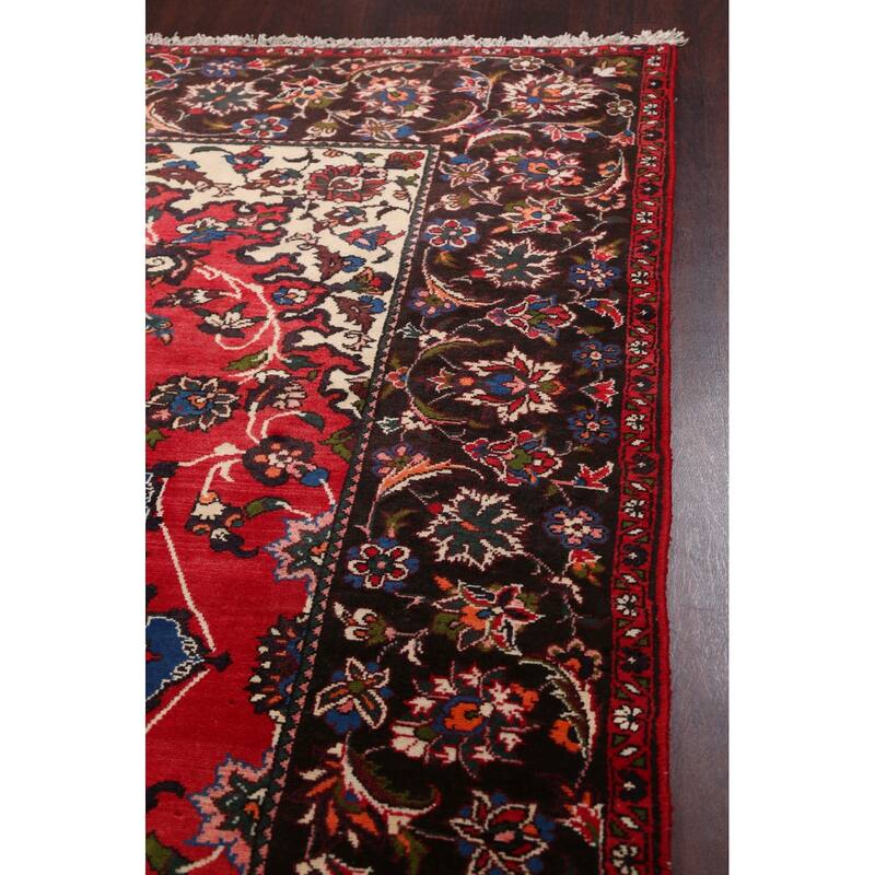 Floral Traditional Bakhtiari Persian Area Rug Hand-knotted Wool Carpet - 6'10" x 9'7"