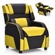 preview thumbnail 34 of 51, Gymax Gaming Recliner Sofa PU Leather Armchair for Kids Youth w/ Yellow