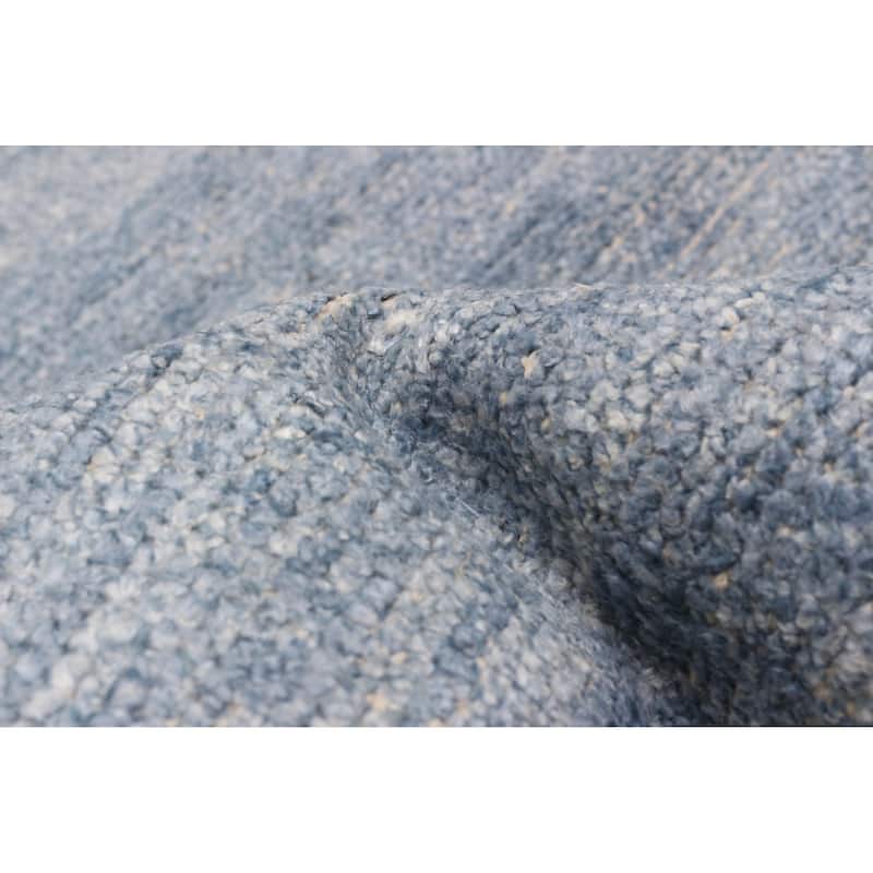 ECARPETGALLERY Hand-knotted Loreto Blue Silk Rug - 9'10 x 14'10