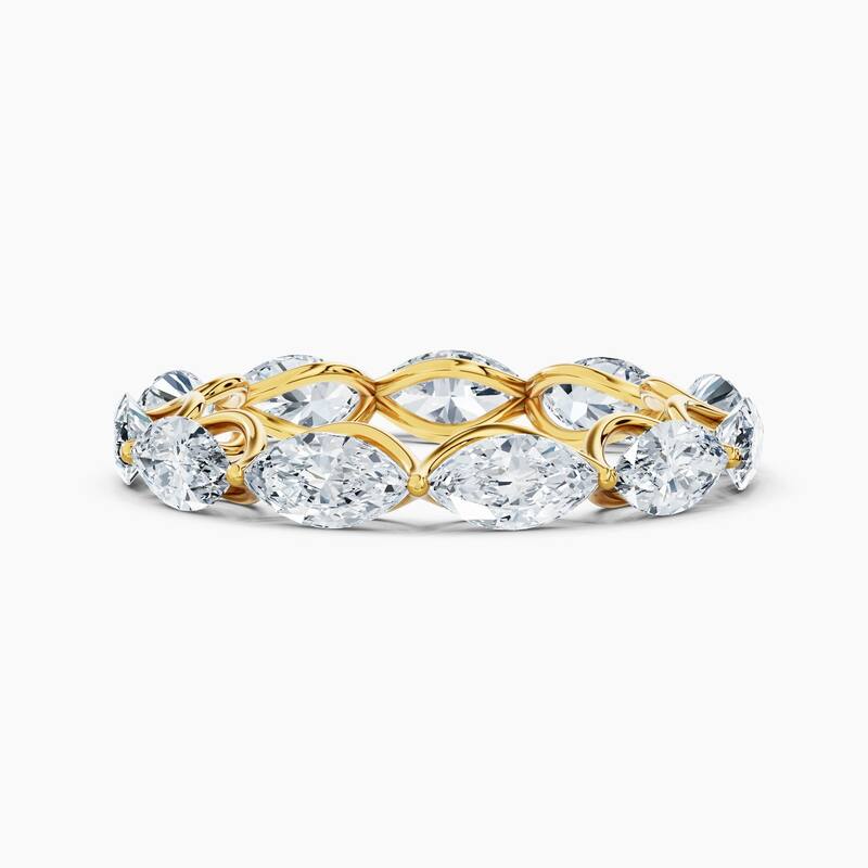 Auriya 14k Gold Marquise East-West Lab Grown Diamond Eternity Band 1.50 - 6.00 ct. tw. (F-G, VS) - 3.30 ct. wt. - 7.5 - Yellow