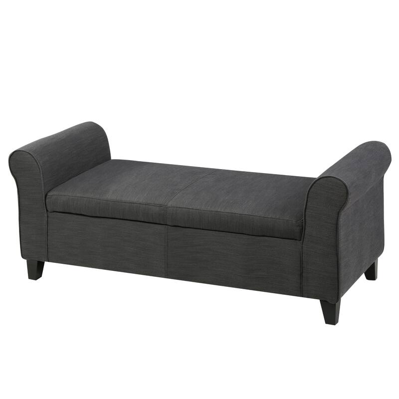 Roomfitters Upholstered Storage Bench Ottoman with Hidden Compartment, Tufted Entryway Bedroom Bench