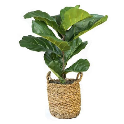 3-foot Artificial Fiddle Leaf Fig Plant in Basket