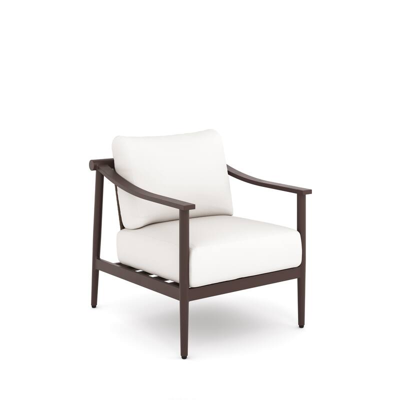 Fena 4pc Outdoor Sofa, 2 Chairs, and Coffee Table Set, Ivory Cushions