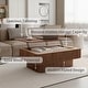 preview thumbnail 90 of 160, Modern Solid Wood Veneered Round/Oval/Rectangular Coffee Tea Table with Storage.