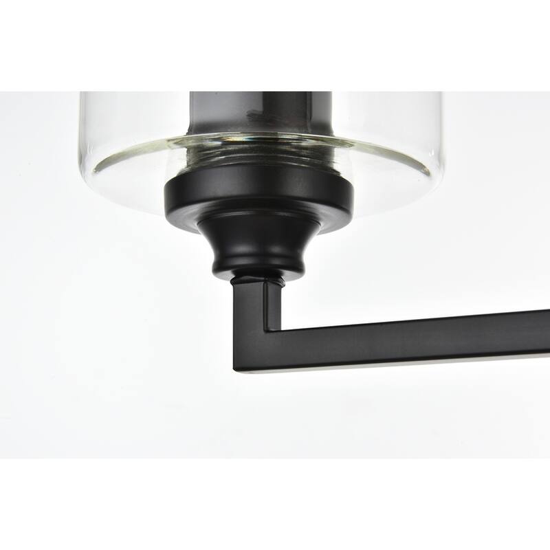 Roman 1 Light Black and Clear Bath Sconce