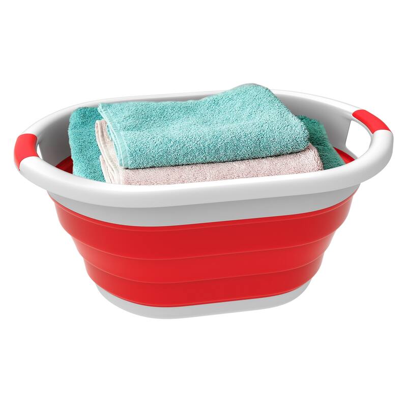 Collapsible Basket - Space-Saving Multipurpose Pop-up Handbasket by Lavish Home - 24.25 x 17.5 x 11