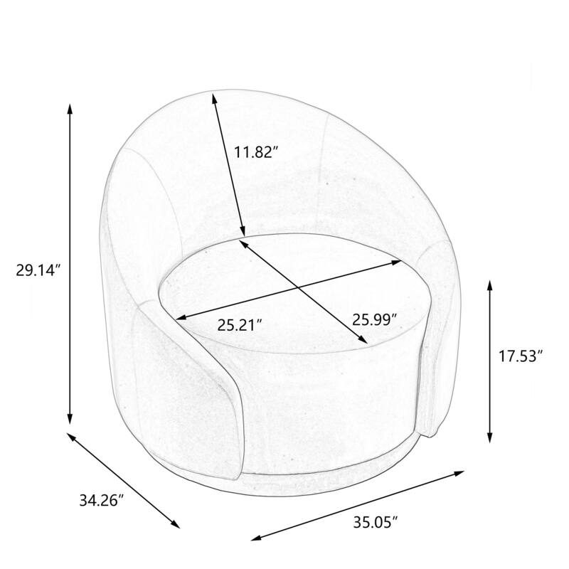 Modern Upholstered Swivel Barrel Chair Accent Lounge Chair