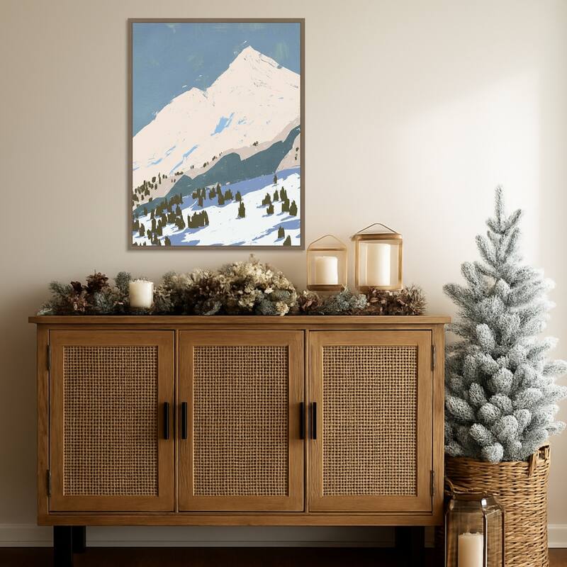 Bunny Slopes I by Jacob Green Framed Canvas Wall Art Print - Sylvie Dark Gold