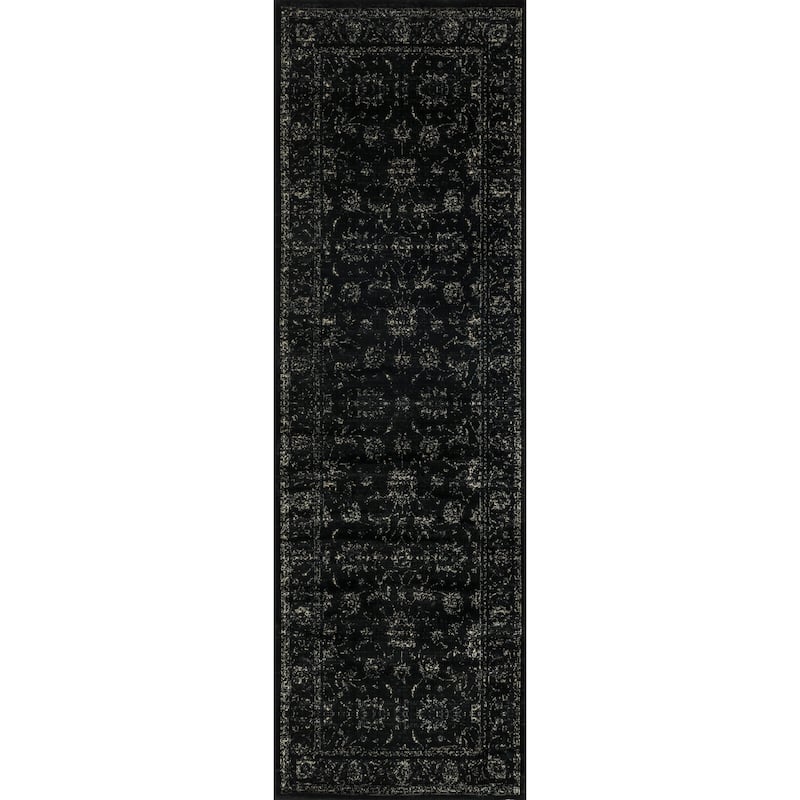 Alexander Home Natalie Traditional Distressed Coffee Floral Rug