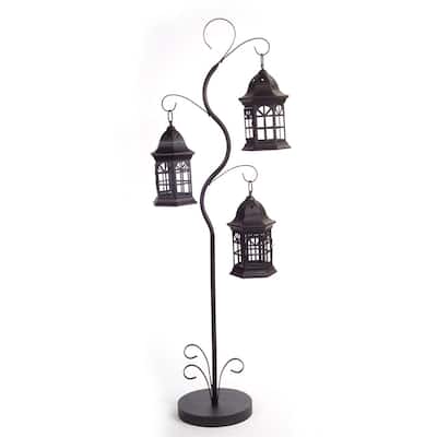 Triple Lantern Tree - 17 x 10 x 51.25 - 17 x 10 x 51.25