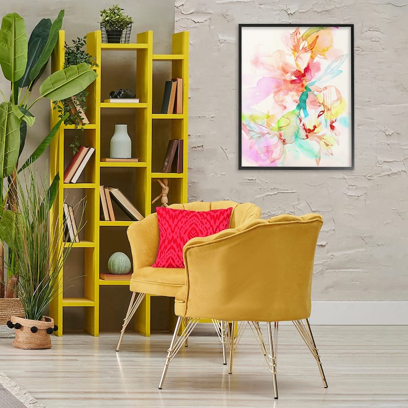 Stupell Abstract Watercolor Island Flowers Framed Giclee Art Design By Gemma Bardot