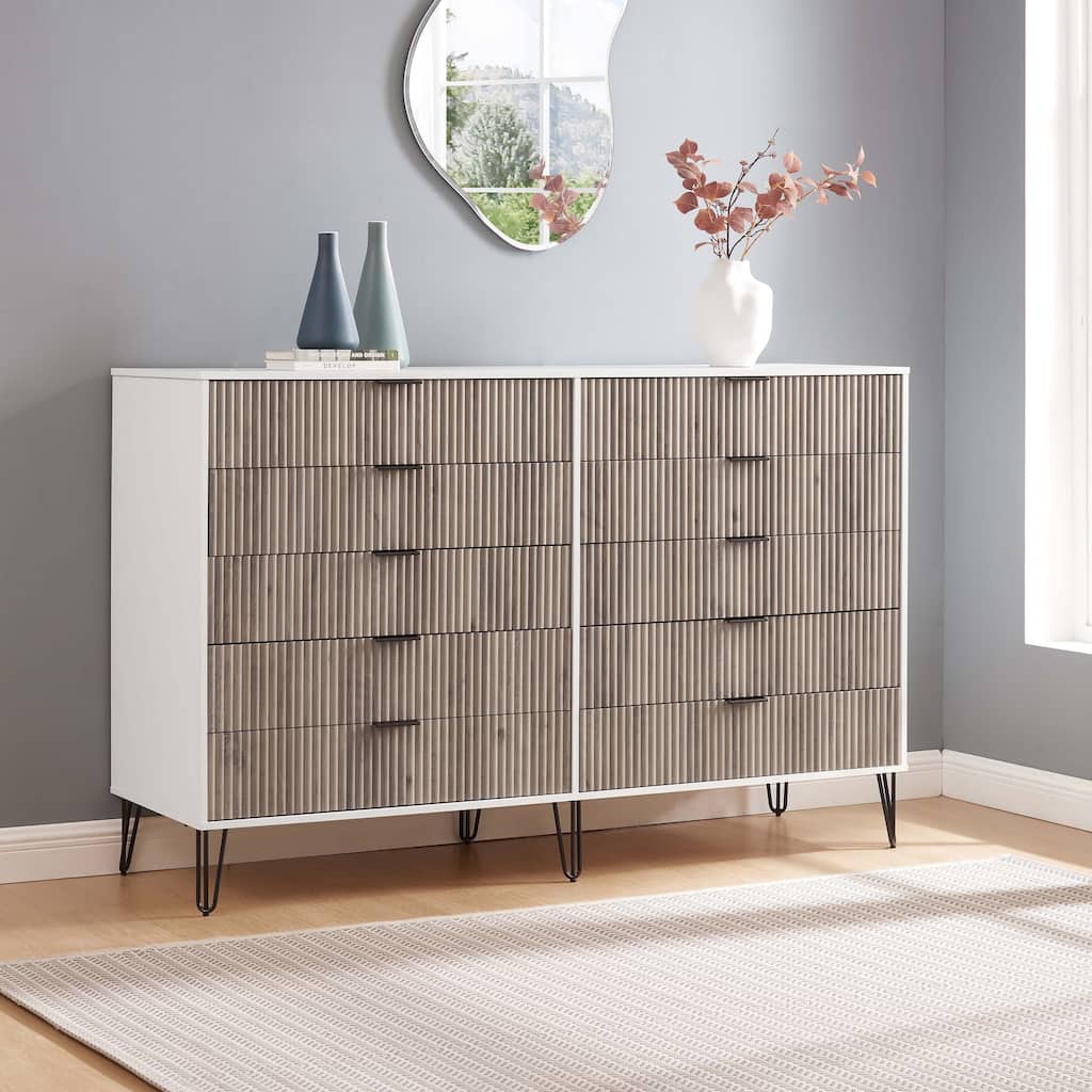 Manhattan Comfort Dumbo Modern 10-Drawer Double Tall Dresser