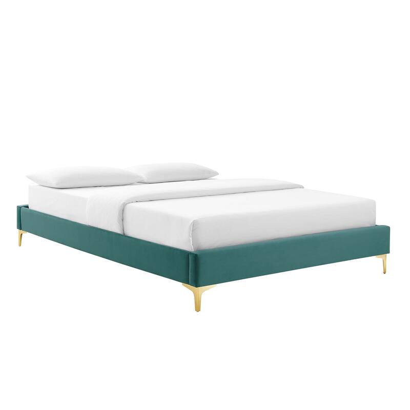 Amber Performance Velvet Queen Platform Bed