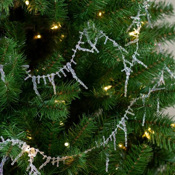 Shop 8 X 2 5 Clear Iridescent Icicle Beaded Christmas Garland