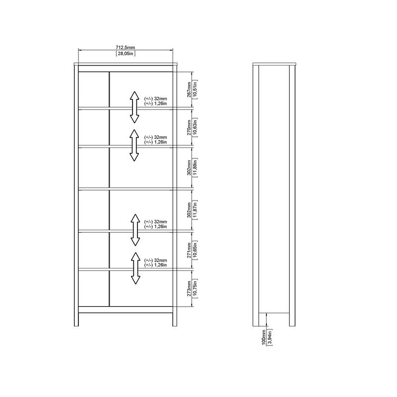 Porch & Den Madrid Adjustable 6 Shelf Bookcase