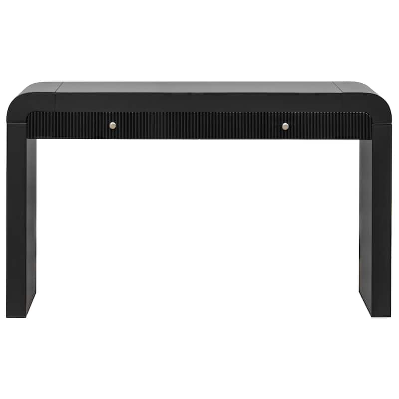 Rustic Console Table with Curved Corners & Fluted Drawers by Harper&Bright Designs
