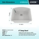 preview thumbnail 3 of 5, 23 Inch Lexicon Platinum Quartz Composite Drop-in Undermount D-Shaped Single Bowl Galaxy White Kitchen Sink LP-2321D-W-SO