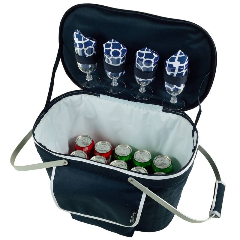 Picnic at Ascot Collapsible Picnic Basket Cooler for Four