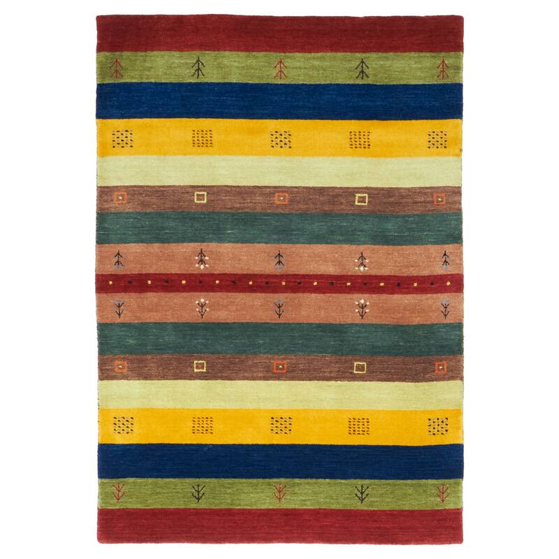 ECARPETGALLERY Hand Loomed Kashkuli Gabbeh Multi Color Wool Rug - 3'11 x 5'7