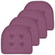 preview thumbnail 7 of 31, Sweet Home Collection Solid Color U-Shaped Memory Foam Chair Cushions - 16"x17" Set of 4 - Purple