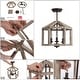 preview thumbnail 12 of 11, Woodly Modern Farmhouse 3-Light 14" Wood Globe Lantern Semi Flush Mount Ceiling Lights