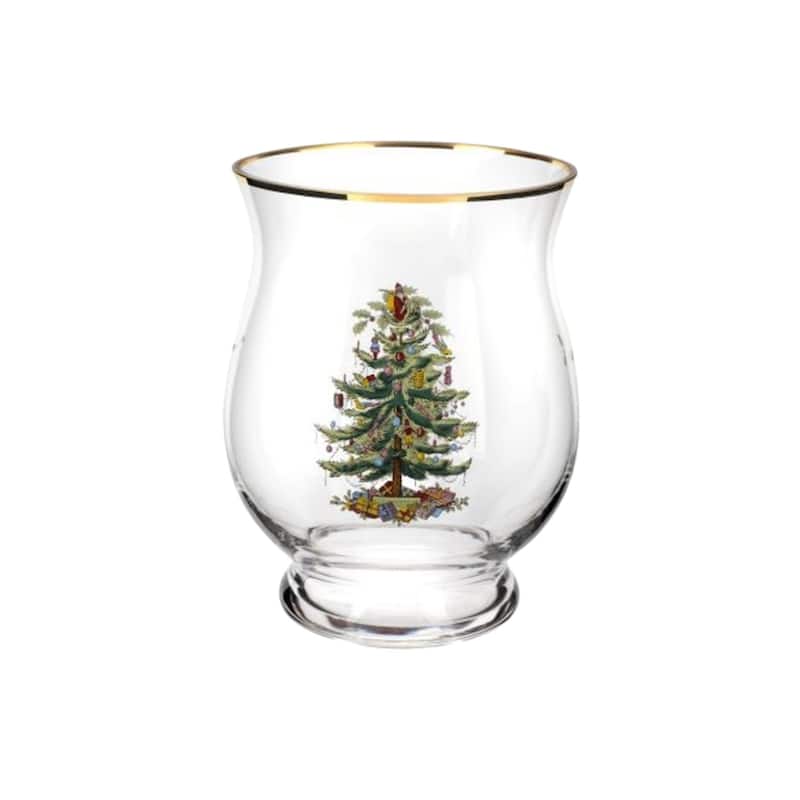 Spode Christmas Tree Hurricane Lamp - 6.5 in - 6.5 in