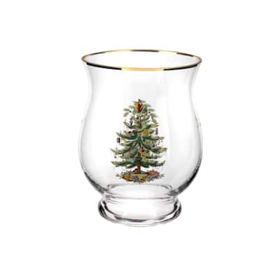 Spode Christmas Tree Hurricane Lamp - 6.5 in