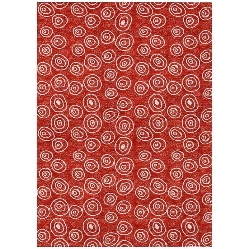 Machine Washable Indoor/ Outdoor Chantille Contemporary Bubbles Rug