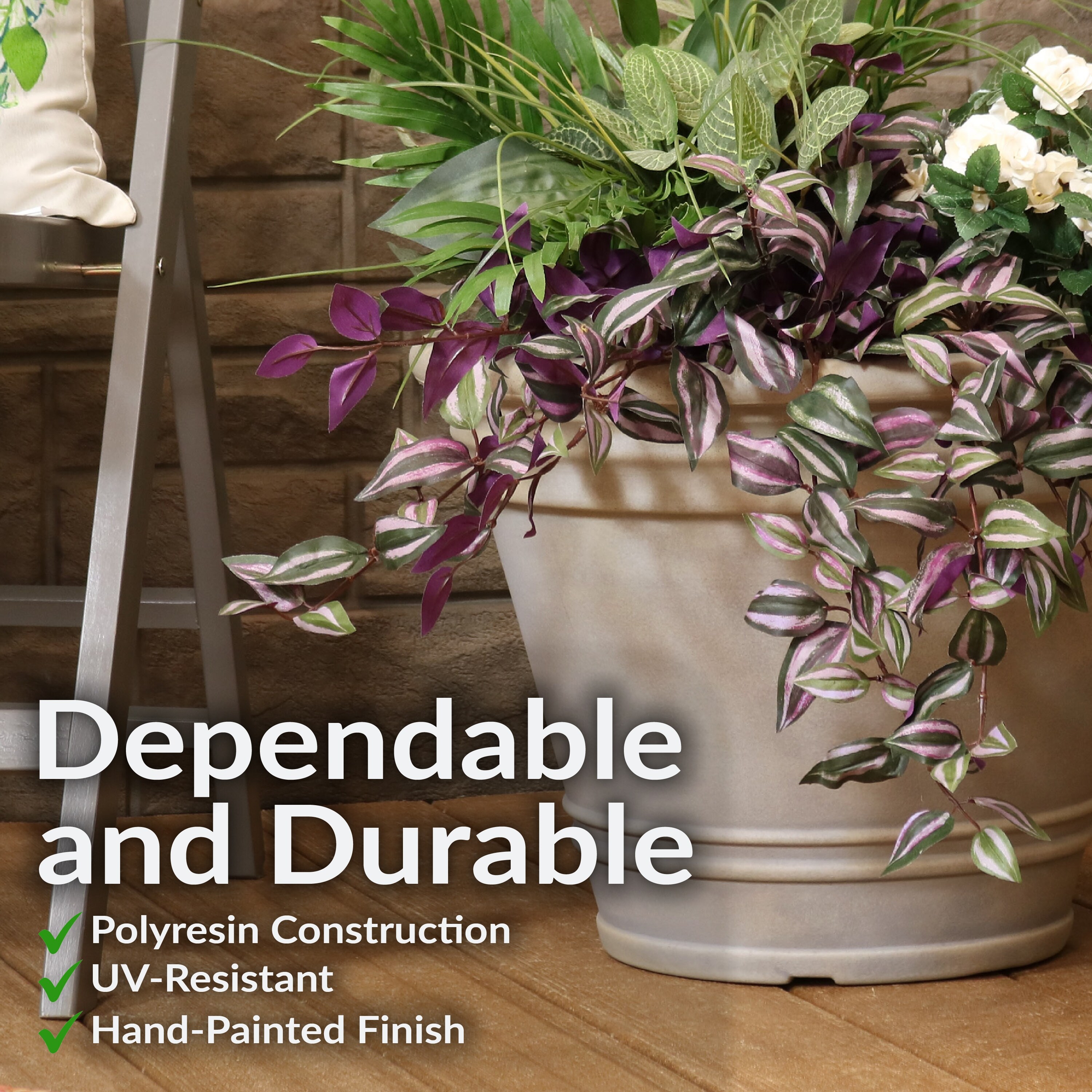 Sunnydaze Franklin Polyresin Outdoor Flowerpot Planter - Overstock