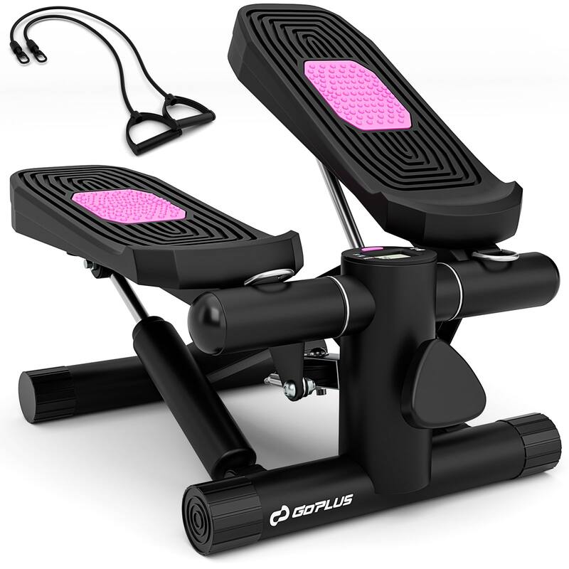 Goplus Mini Stepper for Exercise at Home with Resistance Bands - See Details - Black