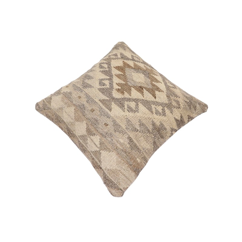 Tribal William Turkish Hand-Woven Kilim Pillow - 18'' x 18''