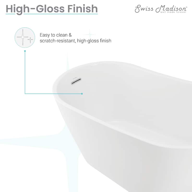 Swiss Madison SM-FB563 Sublime 59" Free Standing Acrylic Soaking Tub