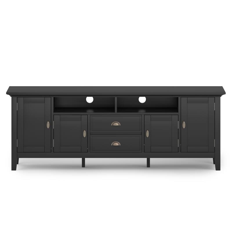 WYNDENHALL Mansfield SOLID WOOD 72 inch Wide Transitional TV Media Stand For TVs up to 80 inches - 72'' W x 16.5'' D x 26'' H
