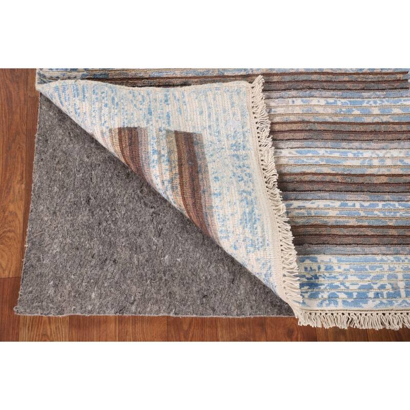 Striped / Abstract Accent Rug Hand-Knotted Wool Carpet - 2'8"x 4'9"