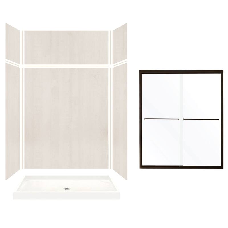 Transolid Expressions 60-in X 32-in X 96-in Glue to Wall Shower Kit - 32" x 60" x 96"
