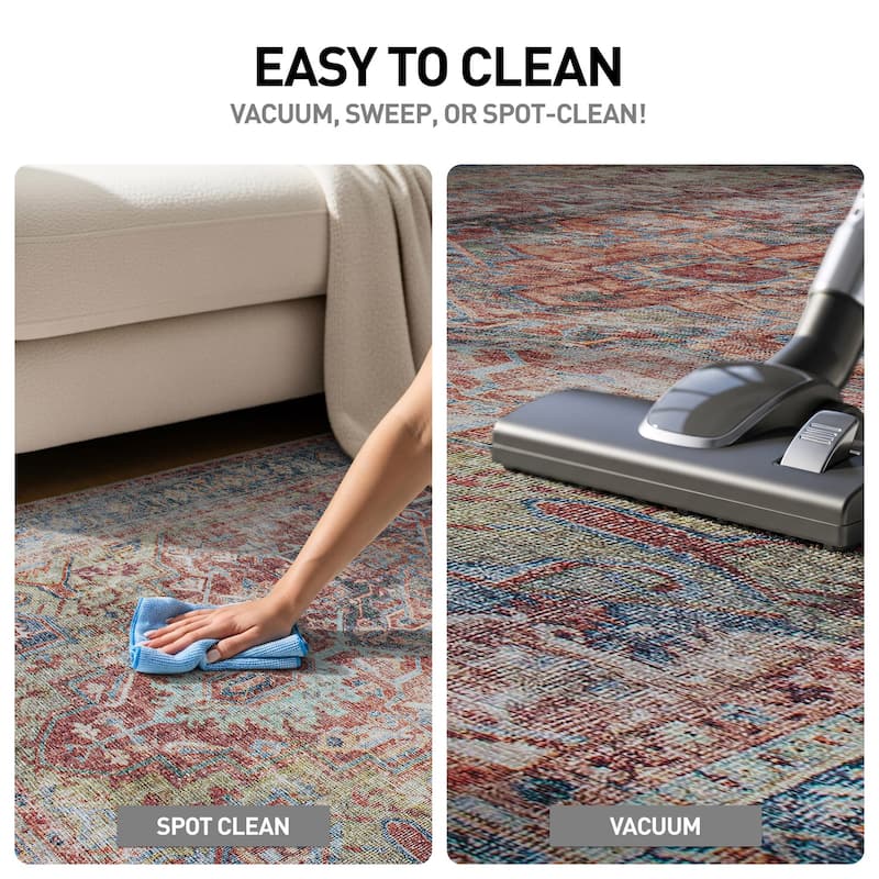 World Rug Gallery Traditional Distressed Washable Area Rug