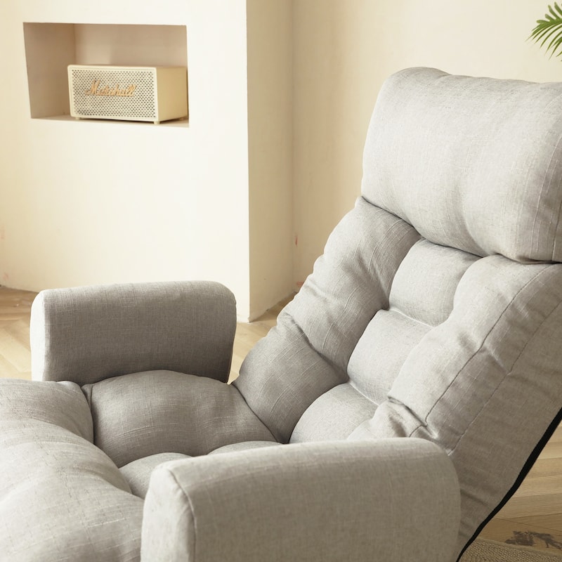 Adjustable head and waist, game chair, lounge chair,360°rotatable sofa chair,Rotatable seat Leisure Chair deck chair - Beige