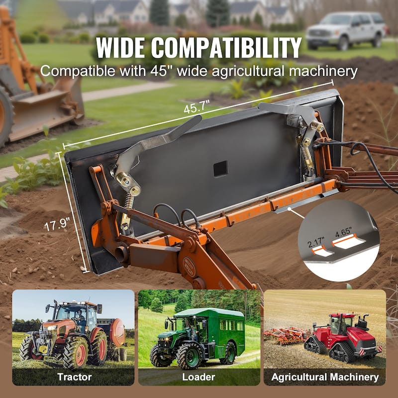 Skid Steer Attachment Plate with Deere, Kubota, Bobcat, Mahindra Skid Steers and Tractors