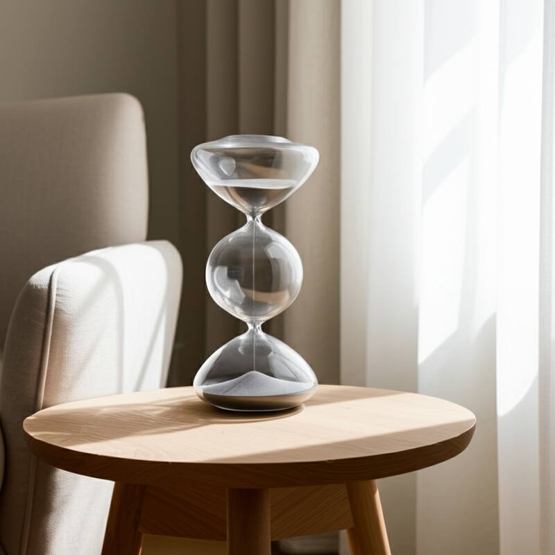 Glass Hourglass Timer Abstract Decorative Sculpture with Modern Design