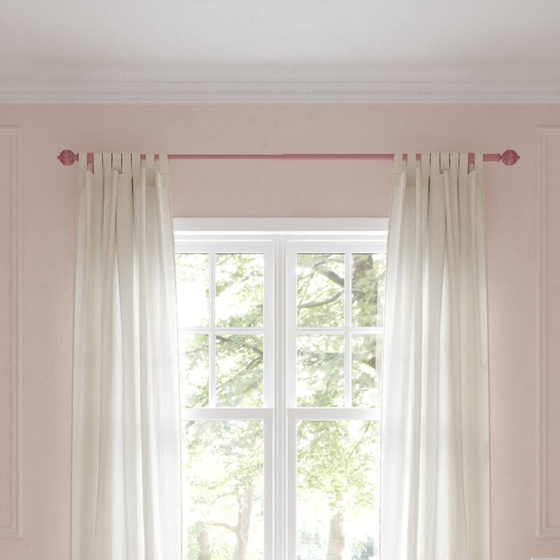 Acroma Adjustable Single Pink Curtain Rod for Window