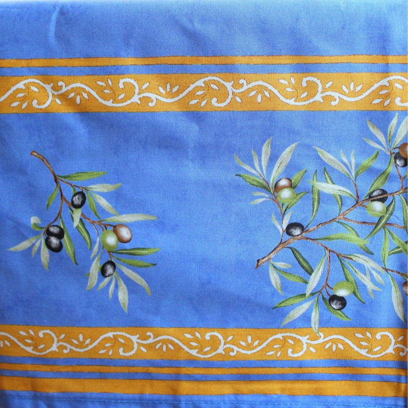 Wipeable Spill Resistant Provencal Cotton Cannes Collection Tablecloth