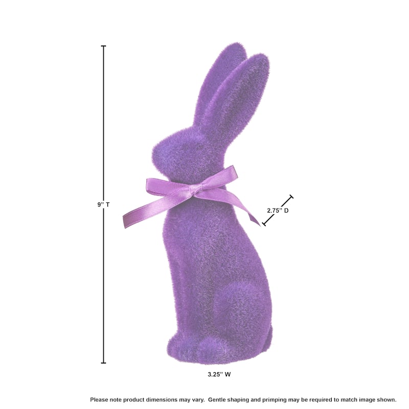 Terracotta Flocked Bunny 9.25" - 9.25