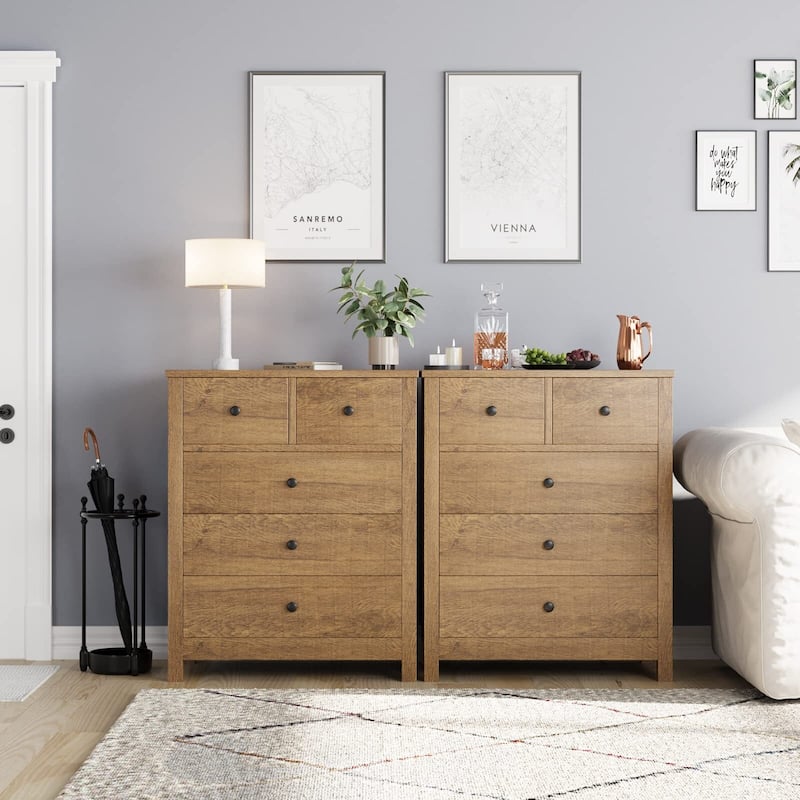 5 Drawer Dresser with Deep Space,Storage Cabinet