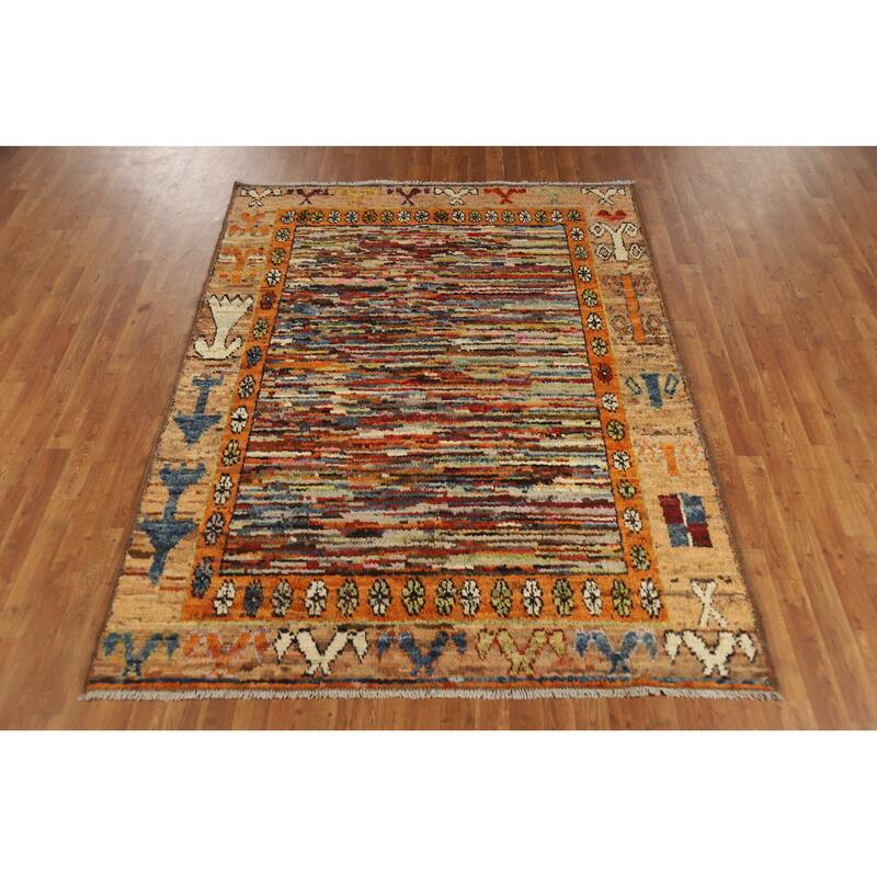 Multicolor Abstract Moroccan Oriental Area Rug Handmade Wool Carpet - 5'9" x 7'9"