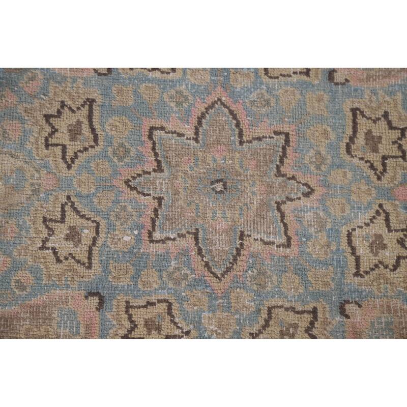 Hand Knotted Oriental 100% Wool Carpet Traditional Floral Yellow & Gold Mashad Area Rug - 11' 11'' X 9' 5''